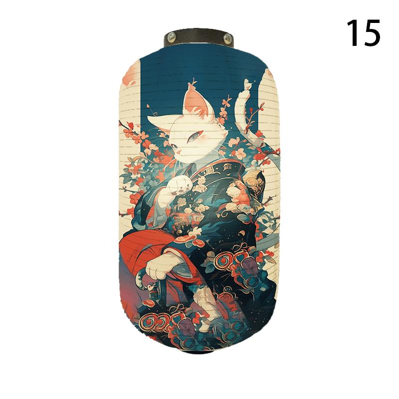 20x35 см Японский Кимоно Самурай Кот Художественный Узор Фонарь Ресторан Изакая Кухня Декор Рекламный Знак Укиё-э Тканевые Фонари