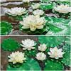 Floating Flowers Artificial Realistic Fake Water Lily Pool Decorations For Rain Backyard Lake Centerpieces Valley Meditation