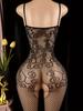Black Bow Sexy Lingerie Bodysuits Catsuit Women Transparent Crotchless Sex Clothes See Through Body Stockings Hot Erotic