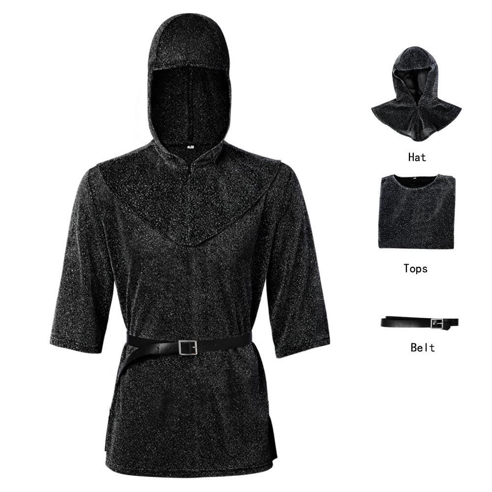 Fantasy Knight Cosplay Costume With Polyester Fabric For Halloween And Theater Performances