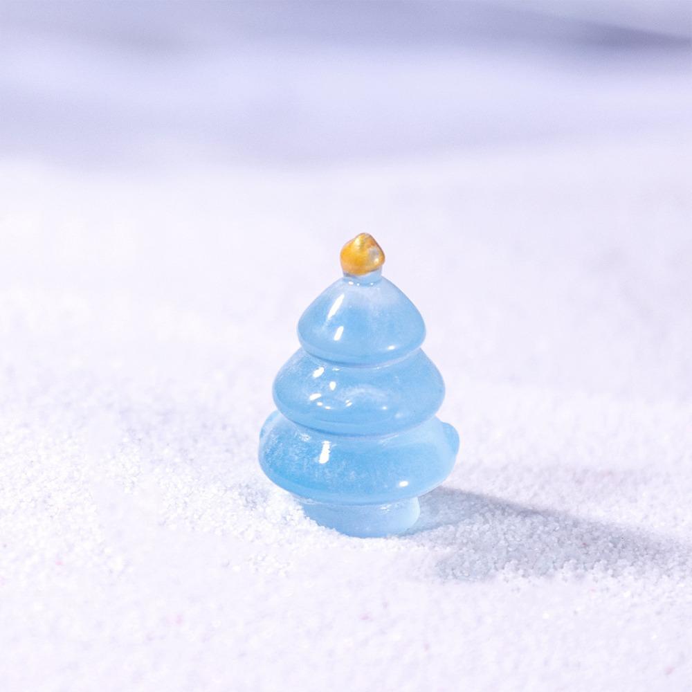 10pcs Cute Luminous Christmas Tree Figurines Merry Christmas Decoration  Car Accessories