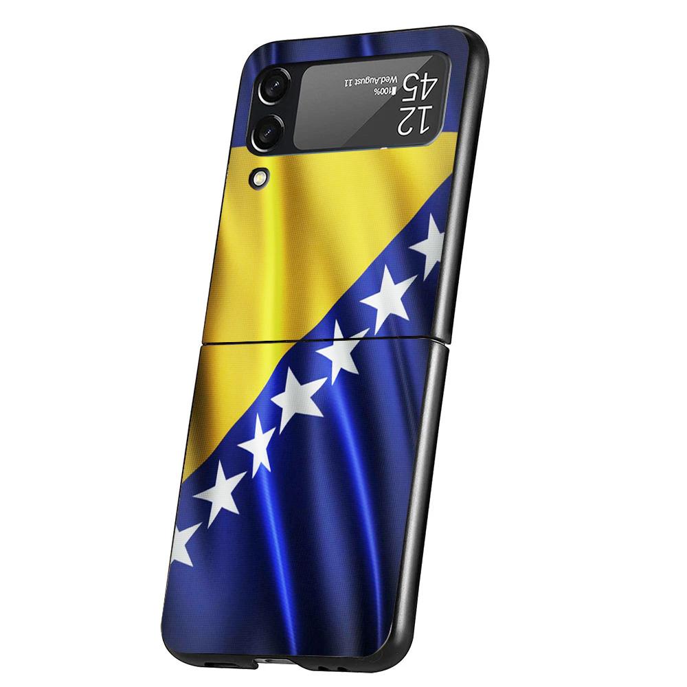 Bosnia And Herzegovina Flag Cover Phone Case For Samsung Galaxy Z Flip 7 6 5 4 3 5G Flip7 Flip6 Flip5 Flip4 Flip3 Black Fundas S