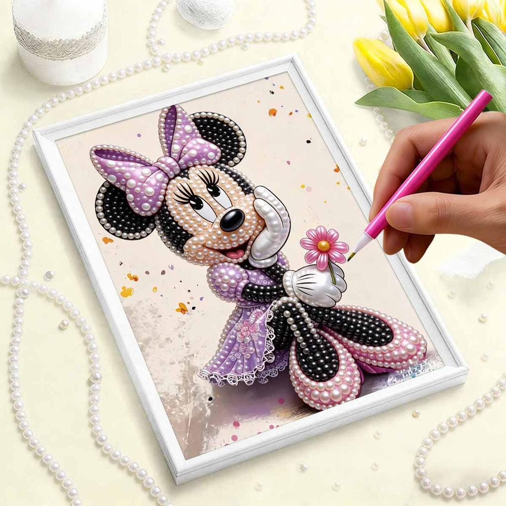 Disney Жемчужная живопись Минни DIY Жемчужное искусство Дизайн Ручная работа Подарки Подходит для Декора стен, Домашней и Офисной среды