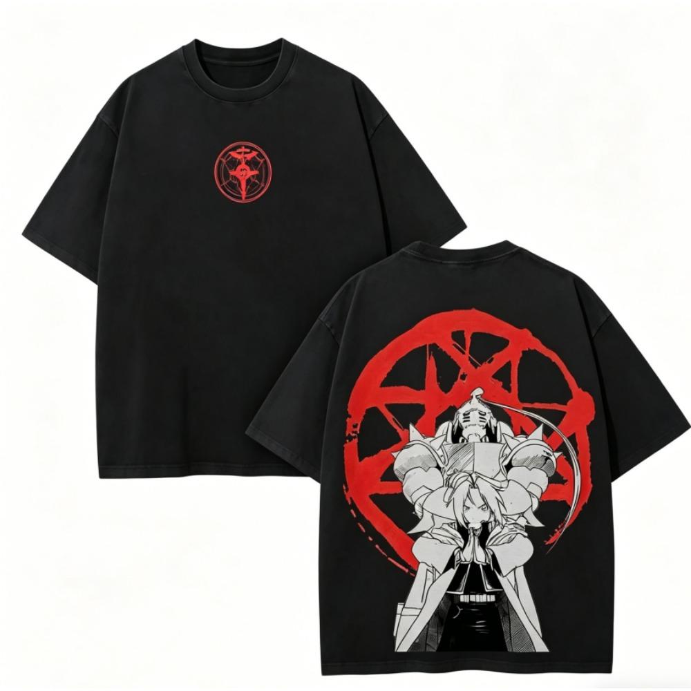 Аниме-футболка Fullmetal Alchemist для любителей, стирка, одежда на весь год, высокое качество, индивидуальность, одежда больших размеров, унисекс, новая модель, парная футболка