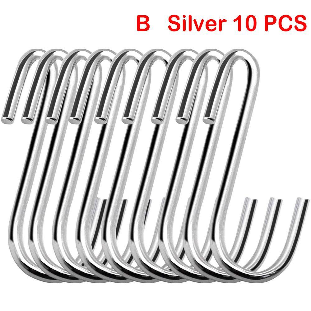 10/15/20/25/30pcs Household Organizer Stainless Steel Storage Rack Hanger Clasps Hooks S Shaped Hook