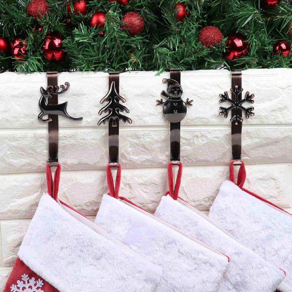 Прочные многофункциональные металлические держатели для рождественских чулок, крючки для камина, зажимы для чулок, вешалка