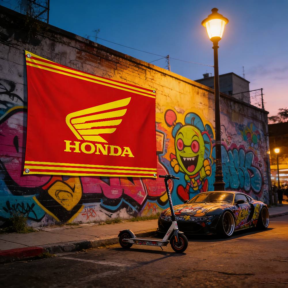 Мотоцикл Для HONDA Флаг 120 г Полиэстер Сублимационная Печать Прочный Баннер для Подвешивания Декор Дома Подарок XK6