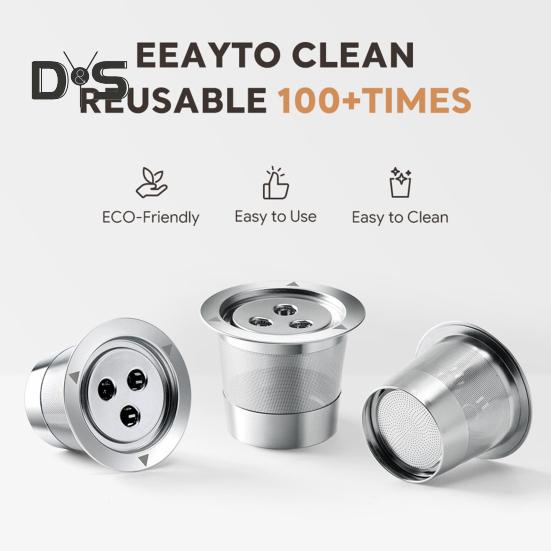 Многоразовые чашки K из нержавеющей стали, кофейные капсулы для Keurig 1.0, универсальные многоразовые фильтры для кофе K-Cup с кистью, ложкой, ложкой, ароматизатором, не содержащим бисфенола-А.