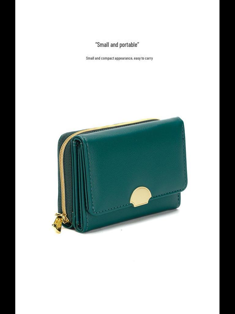 Женский короткий кошелек на молнии 2024 года: Компактный двойной кошелек с отделением для монет и карточек