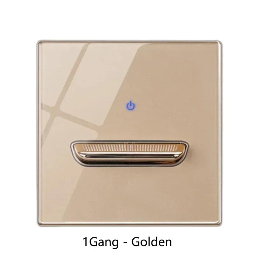 Glass Touch Switch Tempered Crystal Panel 1/2/3/4 Gang Wall Light Switches Sensitive LED Backlight Metal Push Button 110V 220V 3
