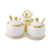 3 Pieces Ceramics Kitchen Spice Jars Sugar Pots Cute Seasoning Pepper Boxes Condiment Container for