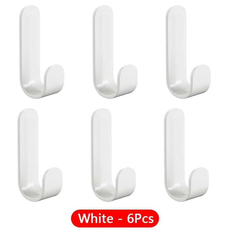6 Pcs Powerful Sticky Hook Without Punching Hook Kitchen Bathroom Living Room Door Hook Bedroom Dormitory Colorful Sticky Hooks
