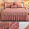 Европейская кружевная юбка-кровать, стеганое покрывало для принцессы, 6 цветов, полный/королевский/королевский размер, мягкое и удобное постельное белье