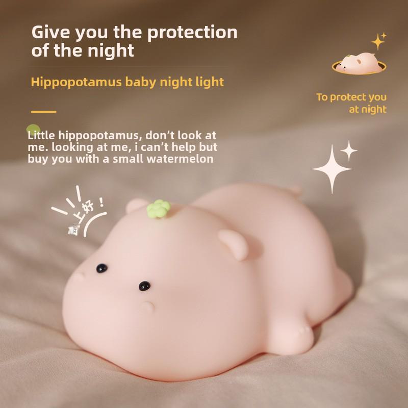 Силиконовый ночник в виде кролика - креативный прикроватный и сенсорный светильник для детей, идеальный подарок или декоративное украшение