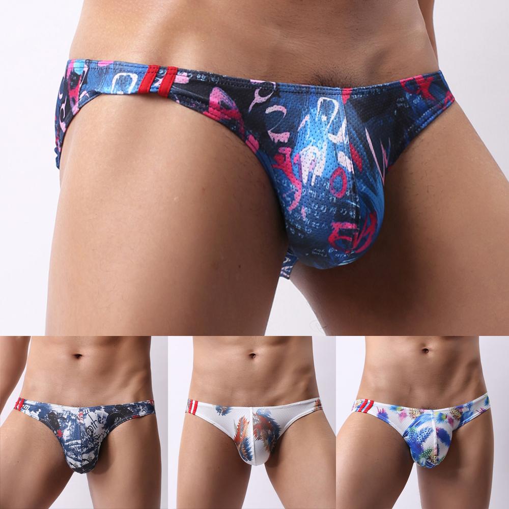 Мужские сексуальные трусы для плавания Бикини Купальники Купальник Пляжная одежда Цветочные стринги Нижнее белье
