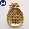 Gold Plated Pineapple Ceramic Storage Plate Snack Plates Dessert Jewelry Dish Make Up Tray