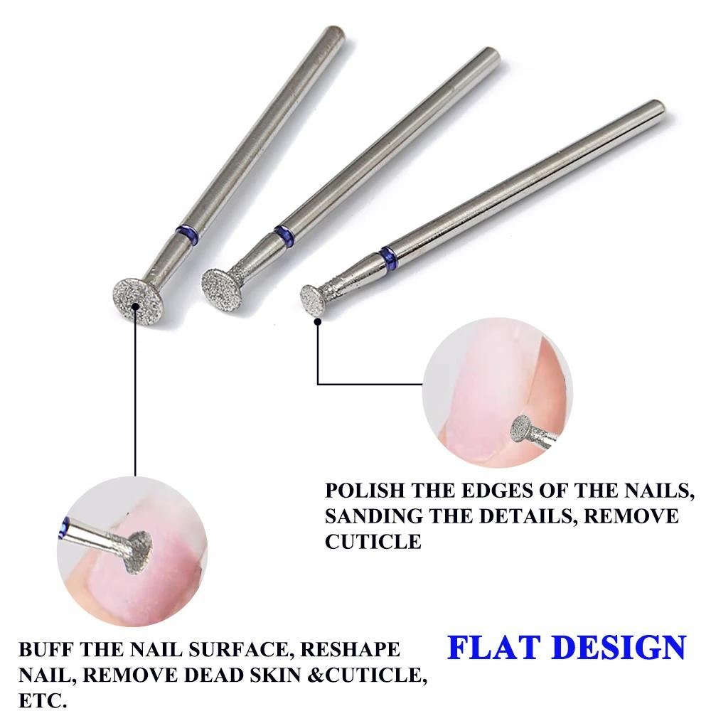 Алмазные фрезы для ногтей Т-образной формы Дискообразные шлифовальные головки Маленькая головка для маникюрного аппарата Инструмент для салонного использования