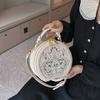 Круглая сумка через плечо с винтажной вышивкой, сумка на молнии, классическая трендовая нишевая сумка-саквояж