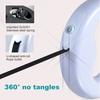360 Degree Anti-Slip Handle Retractable Small Medium Dog Nylon Leash with LED