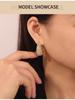 Серьги-капли со стразами в европейском стиле: Модный, Легкий Роскошный, Подчеркивающий Характер, Титановая Сталь с Покрытием 18 карат Золотом.