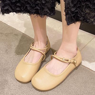 Туфли Мэри Джейн женские на толстом каблуке, на низком каблуке, одинарные туфли, новинка весна, французская мода, нежный вечерний темперамент, маленькие кожаные туфли