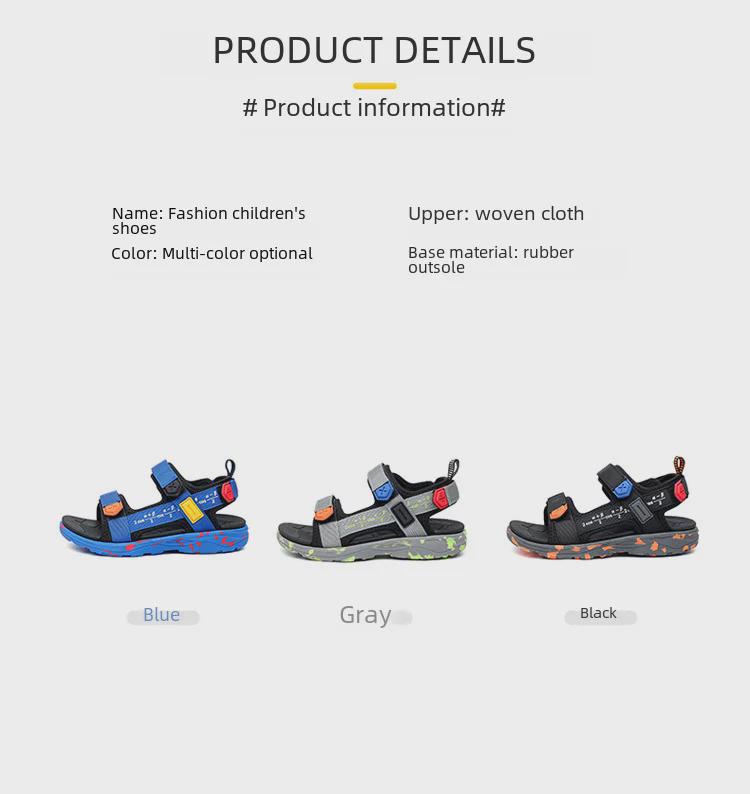 Легкие модные сандалии для мальчиков — мягкая подошва, нескользящая, летняя пляжная обувь для детей среднего и большого размера