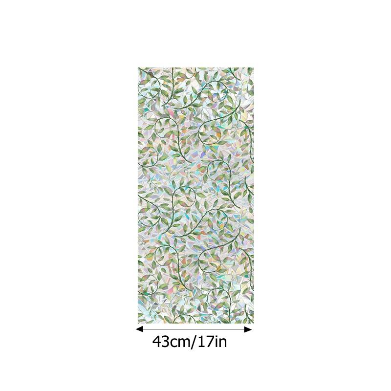 Радужная стеклянная пленка, цветная наклейка на окно с растением, ПВХ, статическая наклейка, наклейки для ванной комнаты, декоративные самоклеящиеся пленки