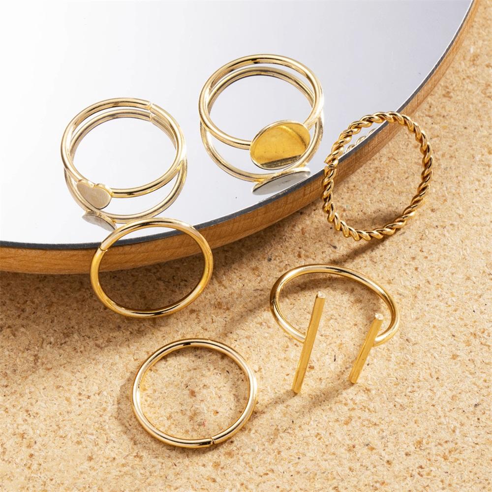 Элегантный и универсальный модный круглый комплект колец «Любовь», комплект колец в форме сердца, простое кольцо, популярные женские украшения