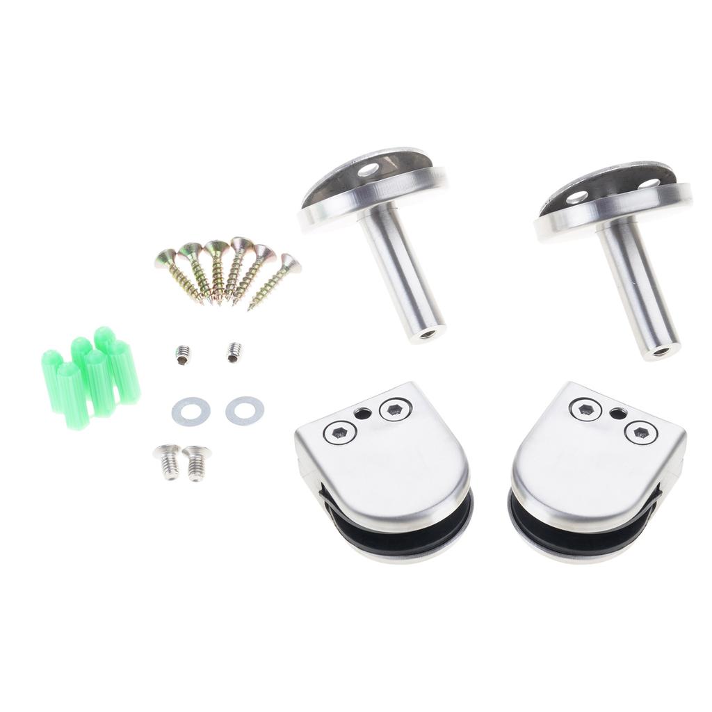 Pack of 2 Brushed Silver Stainless Steel Glass Clamps for Panel Pool Fence Mounting Posts 8 10mm Glass Support Brackets