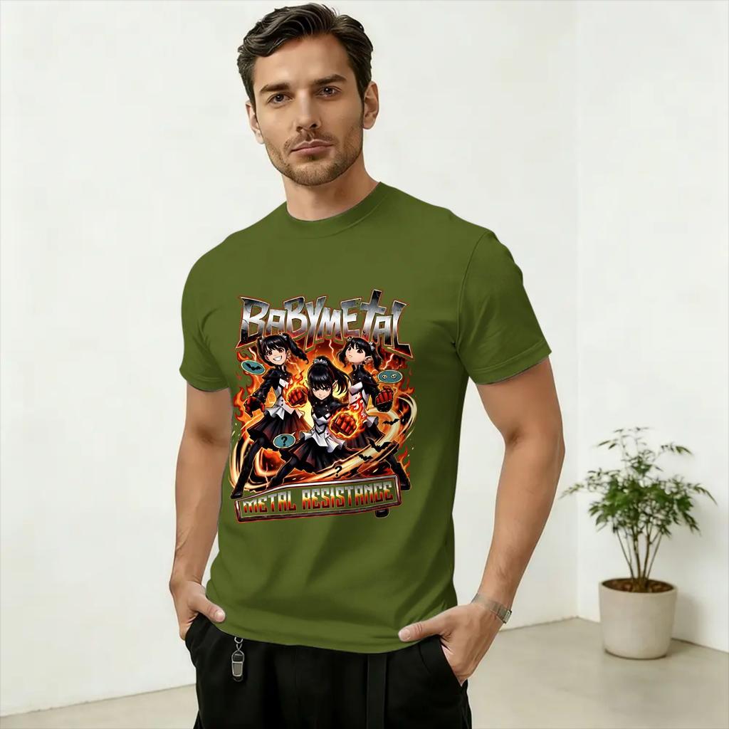 Babymetals Japan Band T-Shirt Beach  Cotton T-Shirts For Adult Popular Custom DIY Tee Shirt Short-Sleeved Funny Tops