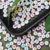 100Pcs/lot 7mm Colored A-Z Letter Beads Acrylic Round Flat Letter Spacer Beads Jewelry Making Handmade DIY Bracelet Necklace