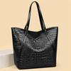 2025 Простая и универсальная сумка-тоут с принтом крокодилаБольшая вместимость Модная сумка Винтажный дизайн На плечоЖенская сумка
