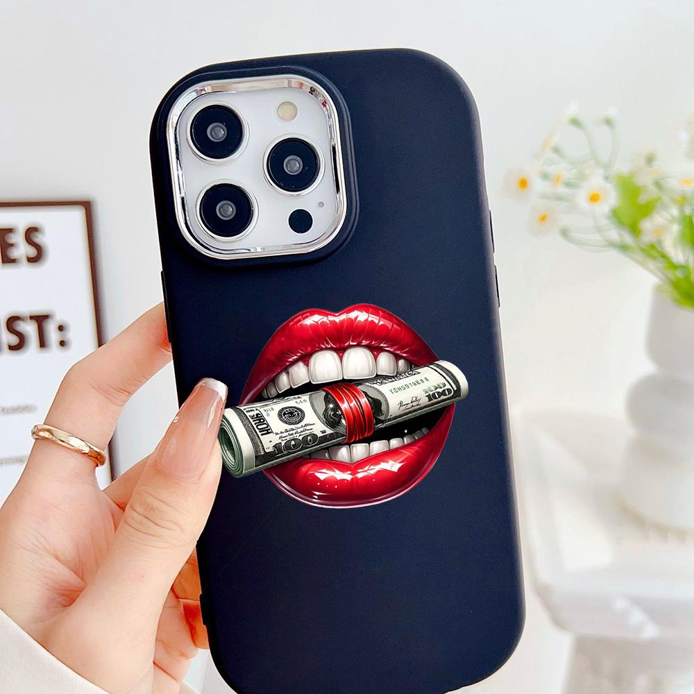 LZ21 Lips Kiss Design Art Soft Phone Case for Samsung S24 Ultra S23 Plus S21 A16 A54 A34 A05s A06 Infinix Hot 40 30i Lens Protection Shockproof Cover