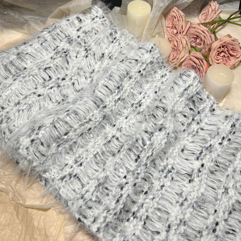 Набор мохеровой пряжи с радужным градиентом - средней толщины, идеально подходит для ручного вязания шарфов