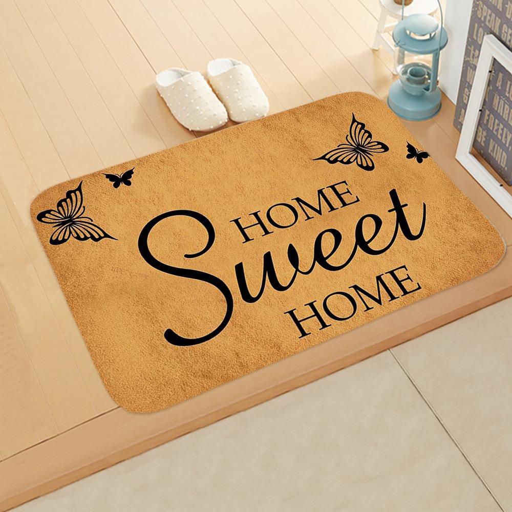 Funny Quote Flannel Doormats, Unique Dog Treats Wine Home Sayings Creative Entrance Decor Soft Floor Mats for Porch and Home