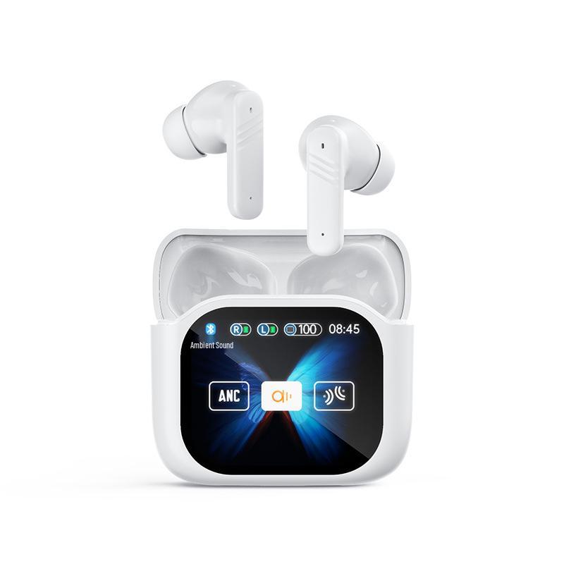 Долговечные беспроводные Bluetooth-наушники с шумоподавлением и умным цветным экраном, удобные для длительного ношения