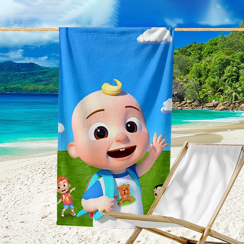 Ultra-Soft Beach Towel with CoComelon Theme,Ideal for Pool - Camping, Diving - Perfect Travel Essential, Vibrant Beach Towel.