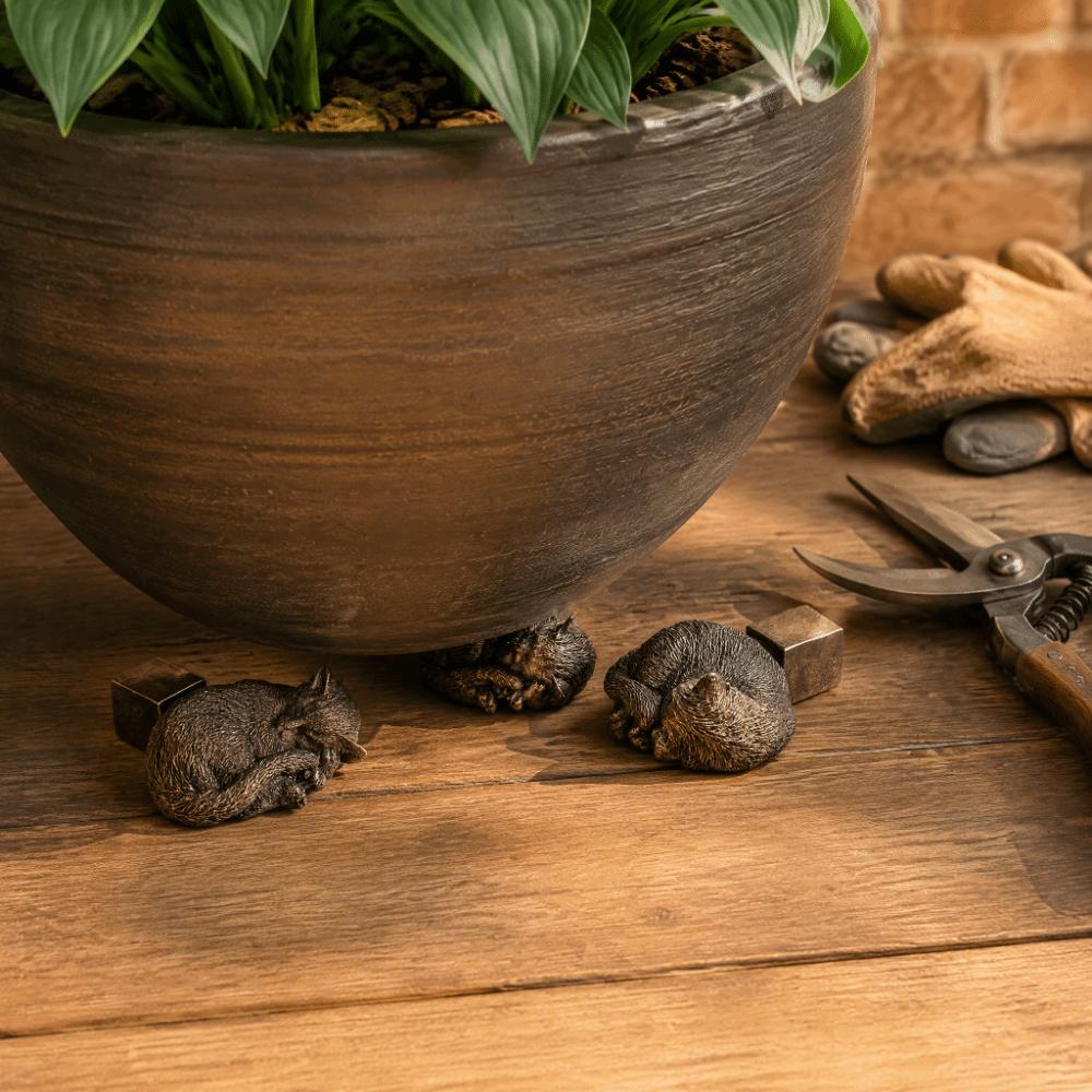 3PCS Weatherproof Resin Pot Feet Animal Shaped Plant Stand Supports Outdoor Garden