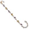 Natural Pink Amethyst,Citrine 925 Solid Sterling Silver Gift Bracelet 7-8" L8o45