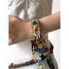 Retro Y2g Sexy Style Leopard Print Ribbon Metal Bracelet Female Niche Style Fashion Style Personalized Fashionable All-Match Bracelet Fashion