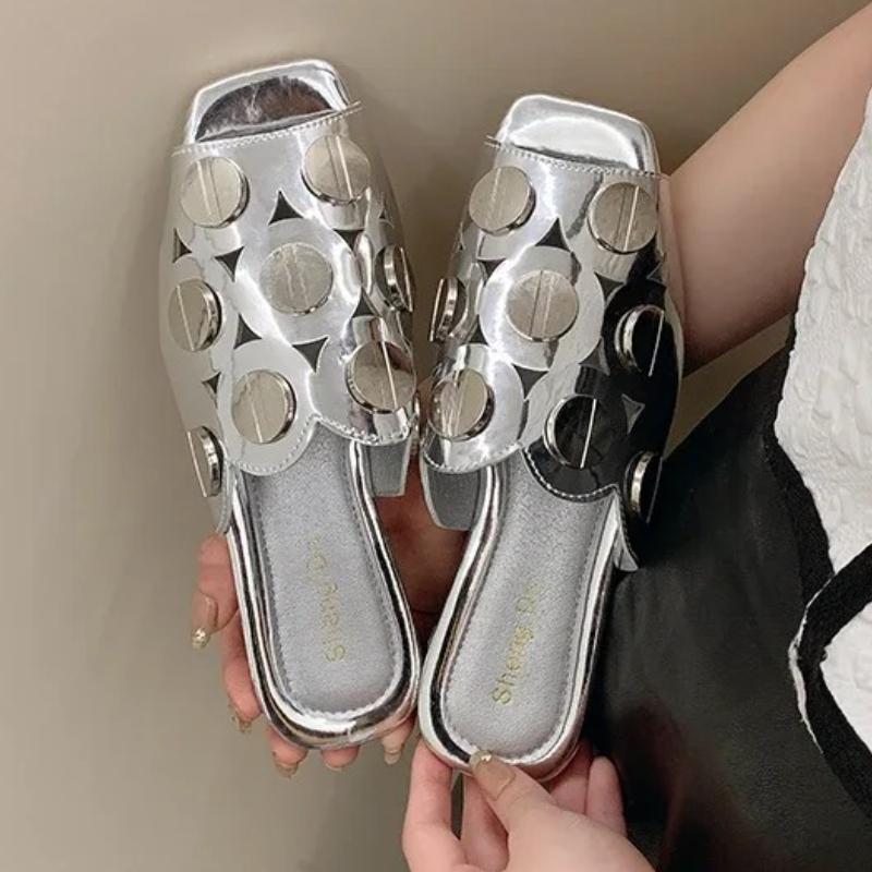 Дизайнерские женские шлепанцы на толстой подошве Элегантные босоножки на каблуке Женская обувь 2025 Роскошные брендовые шлепанцы Вечернее платье Новые Mujer Zapatos