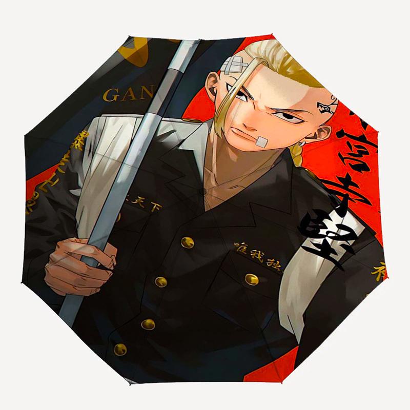 1 шт. Складной зонт Dorohedoro Ganyu для улицы - Автоматическое открытие/закрытие, Портативная 3-складная конструкция, 8-спицевый железный каркас, Идеальный подарок для фанатов, Путешественников, на каждый день