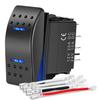 Momentary Rocker Switch, DPDT 7pin 12v 24v Toggle On Off On Jumper Wires Winch Pump Switchs With 5 Wires, For Cars Trucks Caravans Boats
