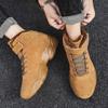 Зимние мужские ботинки, уличные модные теплые зимние ботинки до щиколотки, мужские кроссовки, теплая зимняя обувь на толстой подошве для мужчин, большой размер