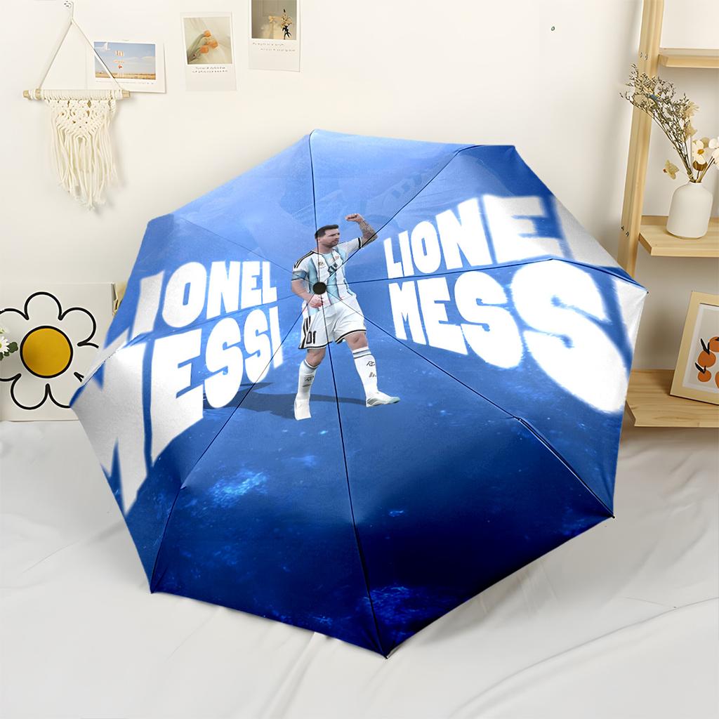 Messi Automatic Umbrella Compact 8-Rib Design Lightweight Travel Essential Fashion Lovers Perfect Gift for Friends & Family