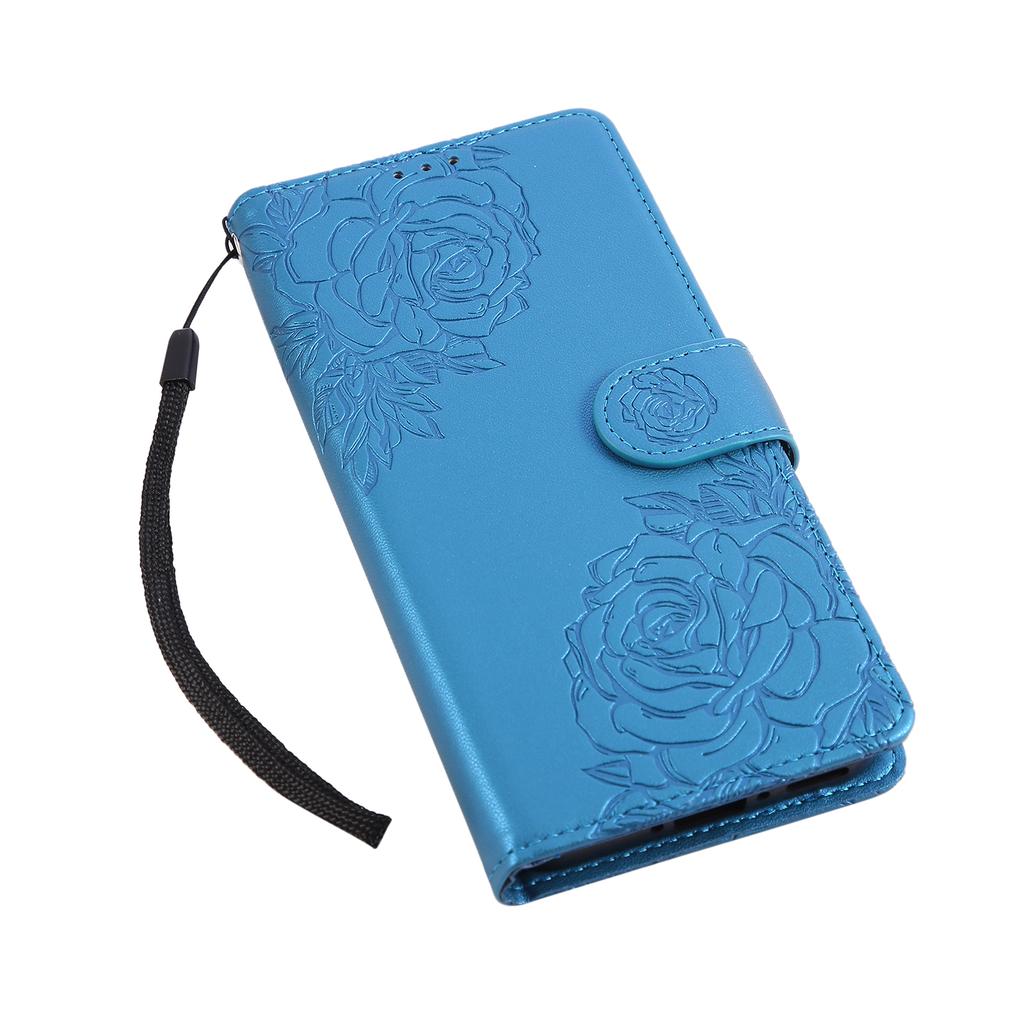 For Oppo Find X8 5G Case Rose Flower PU Leather Wallet Phone Cover with 3 Card Slots/Wrist Strap