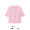 Araltay New Arrival Women's Clothing Fashion Style Fashion All-Match Casual Round Neck Short Sleeves Simple Knitting Coat Top