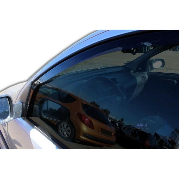 Déflecteurs d'air - J&amp;J AUTOMOTIVE - Opel Corsa C 2000-2006 - Fumé - Acrylique renforcé - Installation facile