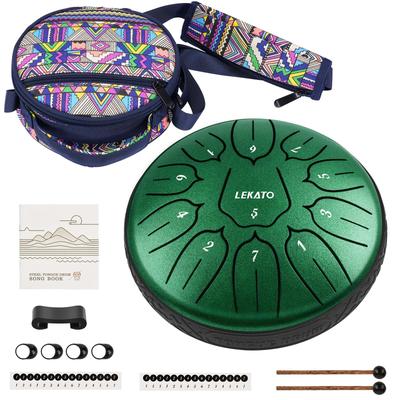 Щелевой барабан Tongue Drum 11 нот 6 дюймов с сумкой для хранения Музыкальный инструмент Ударный инструмент Йога Медитация Дзен Молитва Ноты включены