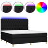 Maison Exclusive - Sommier à lattes de lit et matelas et LED Noir 160x200 cm Tissu